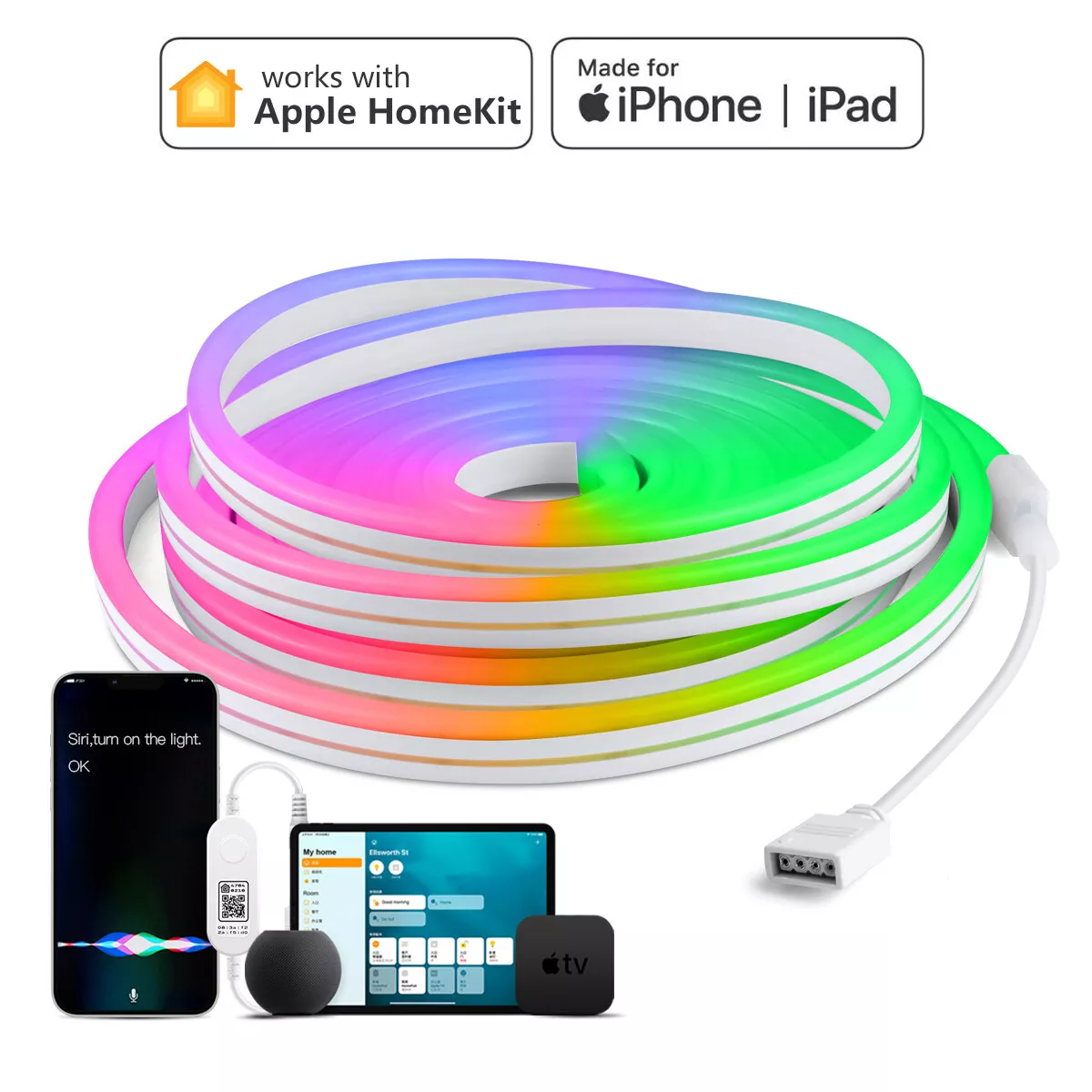 Homekit 七彩變色霓虹軟燈條 - Nordeco HK