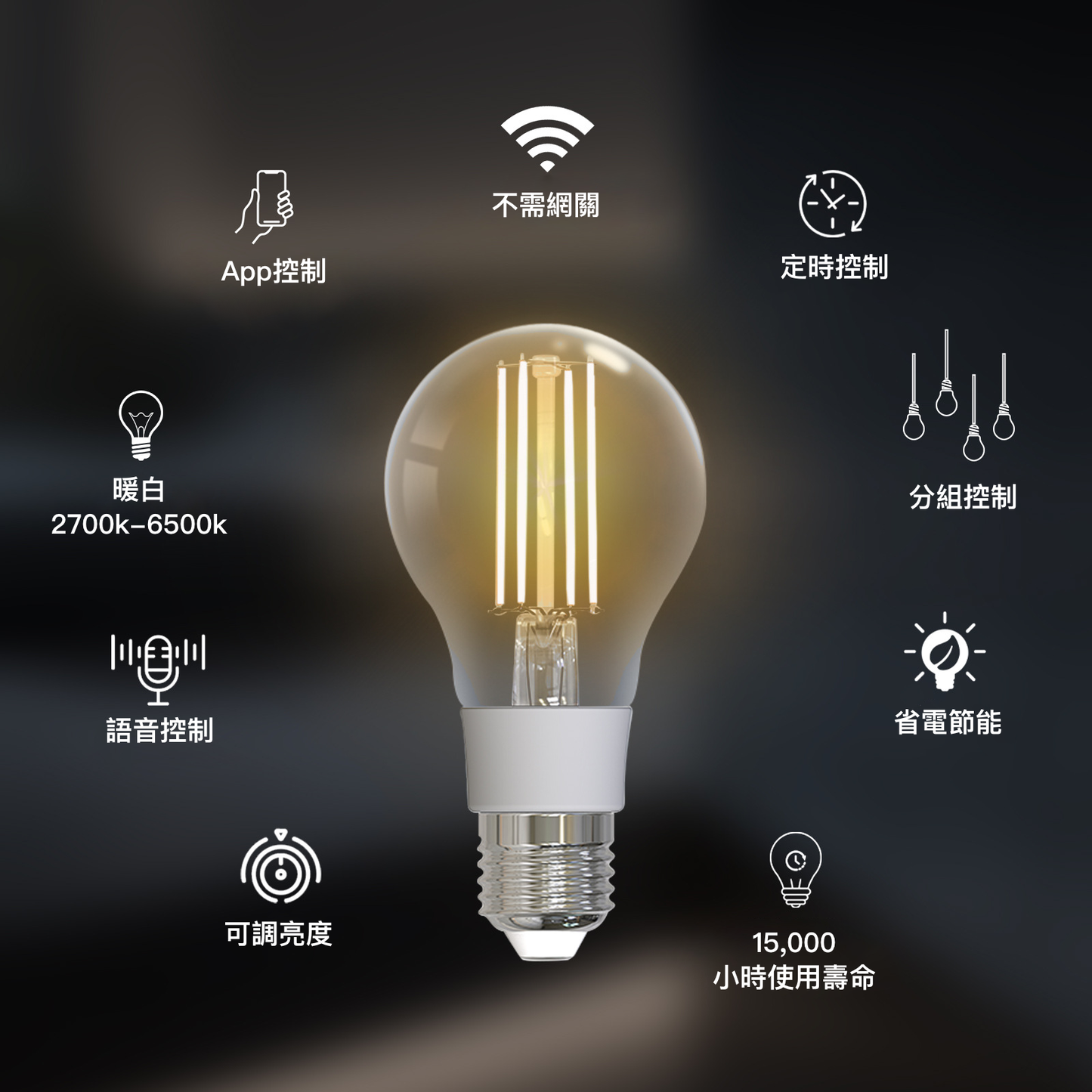 Nordeco 暖白光鎢絲燈泡 (7W WIFI款) - Nordeco HK