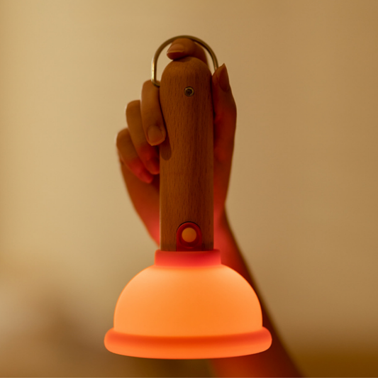 Wooden toilet absorbing night light