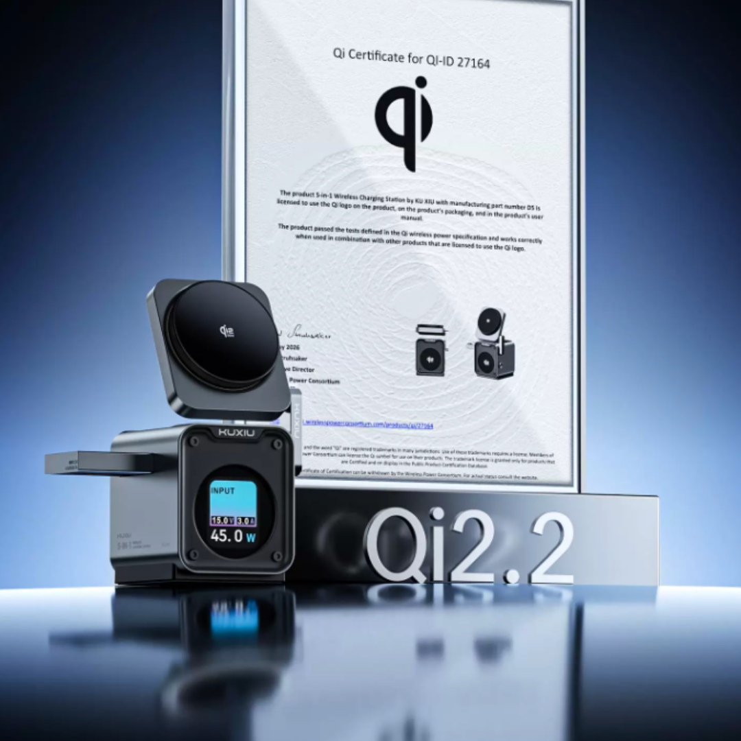 Qi2.2 認證桌面充電站展示