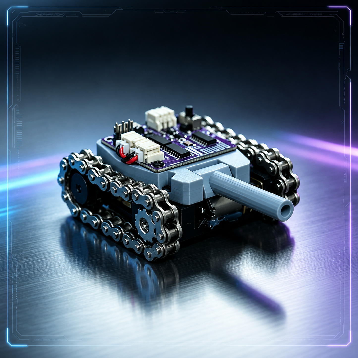 微型金屬履帶遙控坦克 cyber light product render