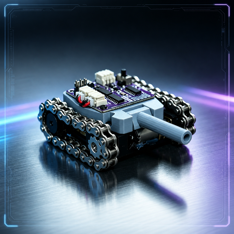 微型金屬履帶遙控坦克 cyber light product render