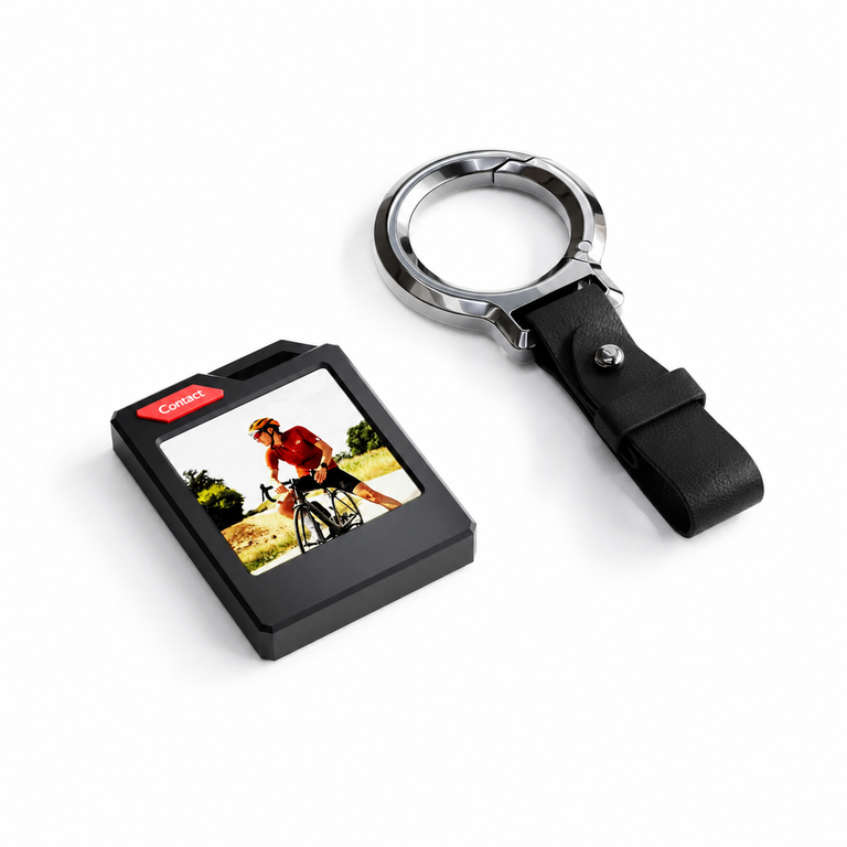黑色彩色電子墨水螢幕防丟定位器鑰匙扣套裝
