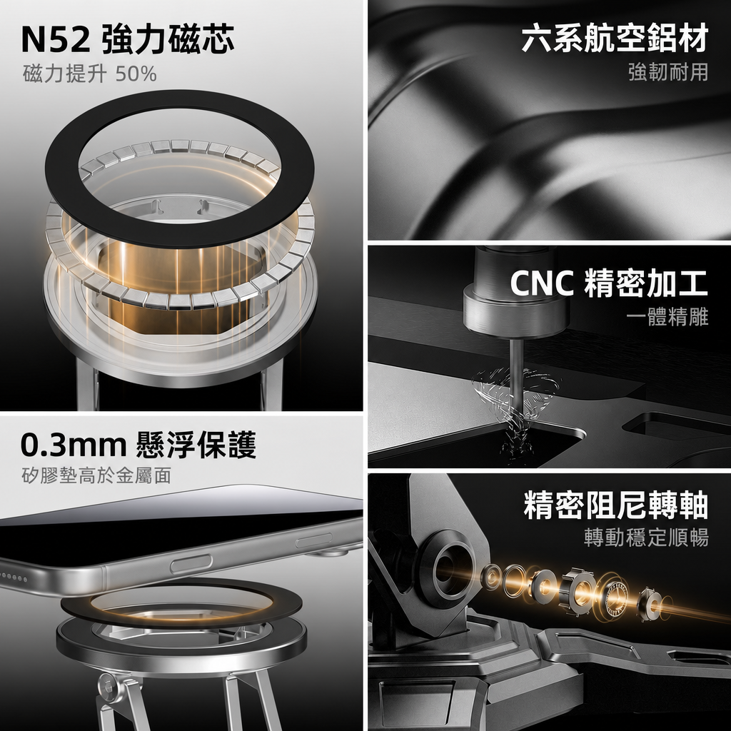 Peakstand 材質與磁吸功能說明