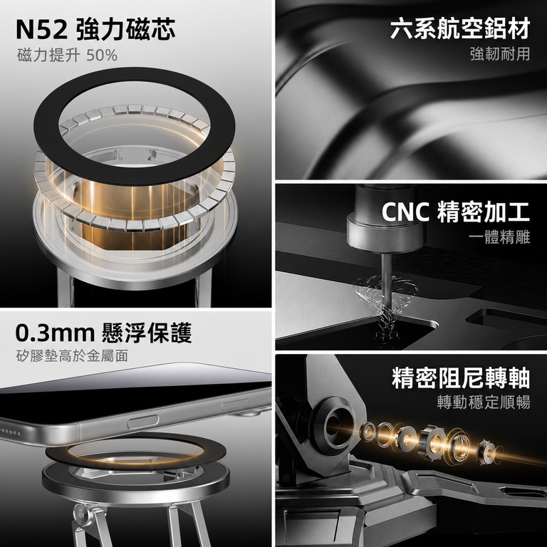 Peakstand 材質與磁吸功能說明