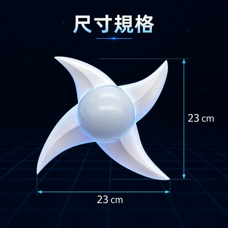 旋風螺旋光刀 23 公分尺寸規格圖