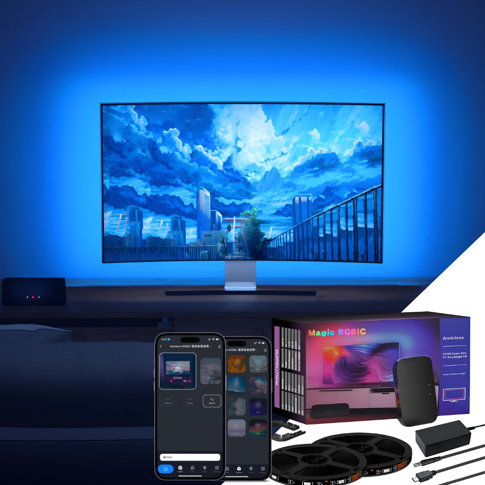 Nordeco RGBIC 電視背景燈帶（光色同步HDMI版本） - Nordeco HK